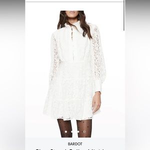 White lace Bardot mini dress